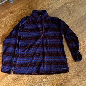 Eddie Bauer Women’s Quarter zip pullover fleece XL. Multi-colored